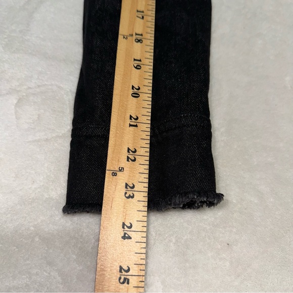 Women’s Brandon Thomas Black Denim Jacket Floral Embroidery Size Large - Picture 5 of 6